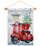 Winter Scooter - Winter Wonderland Winter Vertical Impressions Decorative Flags HG114252 Made In USA