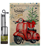 Winter Scooter - Winter Wonderland Winter Vertical Impressions Decorative Flags HG114252 Made In USA