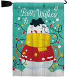 Best Wish Snowman - Winter Wonderland Winter Vertical Impressions Decorative Flags HG114255 Made In USA