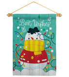 Best Wish Snowman - Winter Wonderland Winter Vertical Impressions Decorative Flags HG114255 Made In USA