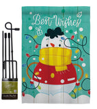 Best Wish Snowman - Winter Wonderland Winter Vertical Impressions Decorative Flags HG114255 Made In USA