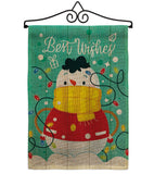 Best Wish Snowman - Winter Wonderland Winter Vertical Impressions Decorative Flags HG114255 Made In USA