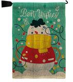 Best Wish Snowman - Winter Wonderland Winter Vertical Impressions Decorative Flags HG114255 Made In USA