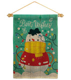 Best Wish Snowman - Winter Wonderland Winter Vertical Impressions Decorative Flags HG114255 Made In USA