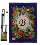 Winter B Initial - Winter Wonderland Winter Vertical Impressions Decorative Flags HG130080 Made In USA