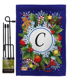Winter C Initial - Winter Wonderland Winter Vertical Impressions Decorative Flags HG130081 Made In USA