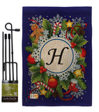 Winter H Initial - Winter Wonderland Winter Vertical Impressions Decorative Flags HG130086 Made In USA