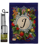 Winter J Initial - Winter Wonderland Winter Vertical Impressions Decorative Flags HG130088 Made In USA