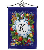 Winter K Initial - Winter Wonderland Winter Vertical Impressions Decorative Flags HG130089 Made In USA