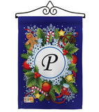 Winter P Initial - Winter Wonderland Winter Vertical Impressions Decorative Flags HG130094 Made In USA