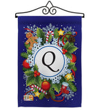 Winter Q Initial - Winter Wonderland Winter Vertical Impressions Decorative Flags HG130095 Made In USA