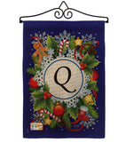 Winter Q Initial - Winter Wonderland Winter Vertical Impressions Decorative Flags HG130095 Made In USA