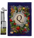 Winter Q Initial - Winter Wonderland Winter Vertical Impressions Decorative Flags HG130095 Made In USA