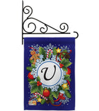 Winter U Initial - Winter Wonderland Winter Vertical Impressions Decorative Flags HG130099 Made In USA