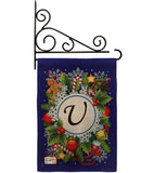 Winter U Initial - Winter Wonderland Winter Vertical Impressions Decorative Flags HG130099 Made In USA