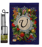 Winter U Initial - Winter Wonderland Winter Vertical Impressions Decorative Flags HG130099 Made In USA