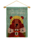 Warm Bear Wishes - Winter Wonderland Winter Vertical Impressions Decorative Flags HG130287 Made In USA