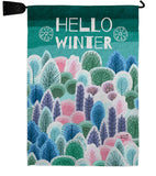 Winter Hello - Winter Wonderland Winter Vertical Impressions Decorative Flags HG130290 Made In USA