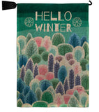 Winter Hello - Winter Wonderland Winter Vertical Impressions Decorative Flags HG130290 Made In USA