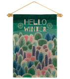 Winter Hello - Winter Wonderland Winter Vertical Impressions Decorative Flags HG130290 Made In USA