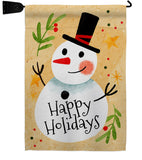 Happy Snowman - Winter Wonderland Winter Vertical Impressions Decorative Flags HG137614 Made In USA