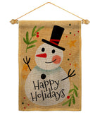 Happy Snowman - Winter Wonderland Winter Vertical Impressions Decorative Flags HG137614 Made In USA