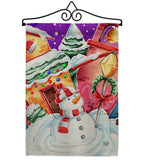 Frosted Snowman - Winter Wonderland Winter Vertical Impressions Decorative Flags HG192292 Made In USA