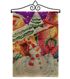 Frosted Snowman - Winter Wonderland Winter Vertical Impressions Decorative Flags HG192292 Made In USA