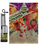 Frosted Snowman - Winter Wonderland Winter Vertical Impressions Decorative Flags HG192292 Made In USA