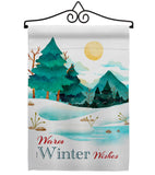 Winter Wishes - Winter Wonderland Winter Vertical Impressions Decorative Flags HG192681 Made In USA