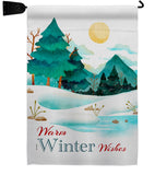 Winter Wishes - Winter Wonderland Winter Vertical Impressions Decorative Flags HG192681 Made In USA