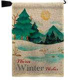 Winter Wishes - Winter Wonderland Winter Vertical Impressions Decorative Flags HG192681 Made In USA