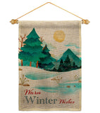 Winter Wishes - Winter Wonderland Winter Vertical Impressions Decorative Flags HG192681 Made In USA