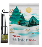 Winter Wishes - Winter Wonderland Winter Vertical Impressions Decorative Flags HG192681 Made In USA