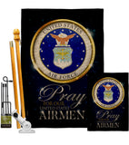 Pray United States Airmen - Military Americana Vertical Impressions Decorative Flags HG120064 Made In USA