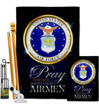 Pray United States Airmen - Military Americana Vertical Impressions Decorative Flags HG120064 Made In USA