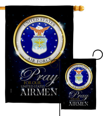 Pray United States Airmen - Military Americana Vertical Impressions Decorative Flags HG120064 Made In USA