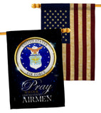 Pray United States Airmen - Military Americana Vertical Impressions Decorative Flags HG120064 Made In USA