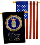 Pray United States Airmen - Military Americana Vertical Impressions Decorative Flags HG120064 Made In USA