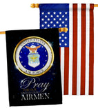 Pray United States Airmen - Military Americana Vertical Impressions Decorative Flags HG120064 Made In USA