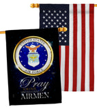 Pray United States Airmen - Military Americana Vertical Impressions Decorative Flags HG120064 Made In USA