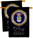 Pray United States Airmen - Military Americana Vertical Impressions Decorative Flags HG120064 Made In USA