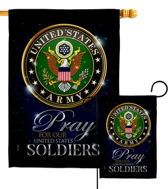 Pray United States Soldiers - Military Americana Vertical Impressions Decorative Flags HG120065 Made In USA