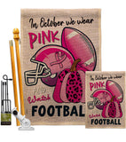 Pink Football - Support Inspirational Vertical Impressions Decorative Flags HG120274 Made In USA