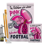 Pink Football - Support Inspirational Vertical Impressions Decorative Flags HG120274 Made In USA