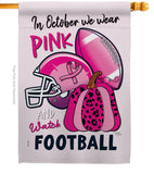 Pink Football - Support Inspirational Vertical Impressions Decorative Flags HG120274 Made In USA