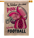 Pink Football - Support Inspirational Vertical Impressions Decorative Flags HG120274 Made In USA