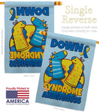 Down Syndrome Sock - Support Inspirational Vertical Impressions Decorative Flags HG130424 Made In USA