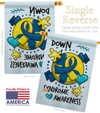 Down Syndorome Heart - Support Inspirational Vertical Impressions Decorative Flags HG190183 Made In USA