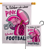 Pink Football - Support Inspirational Vertical Impressions Decorative Flags HG120274 Made In USA